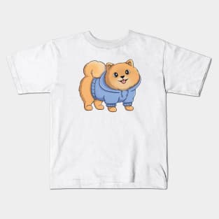 Cute And Fluffy Pomeranian Dog Kids T-Shirt